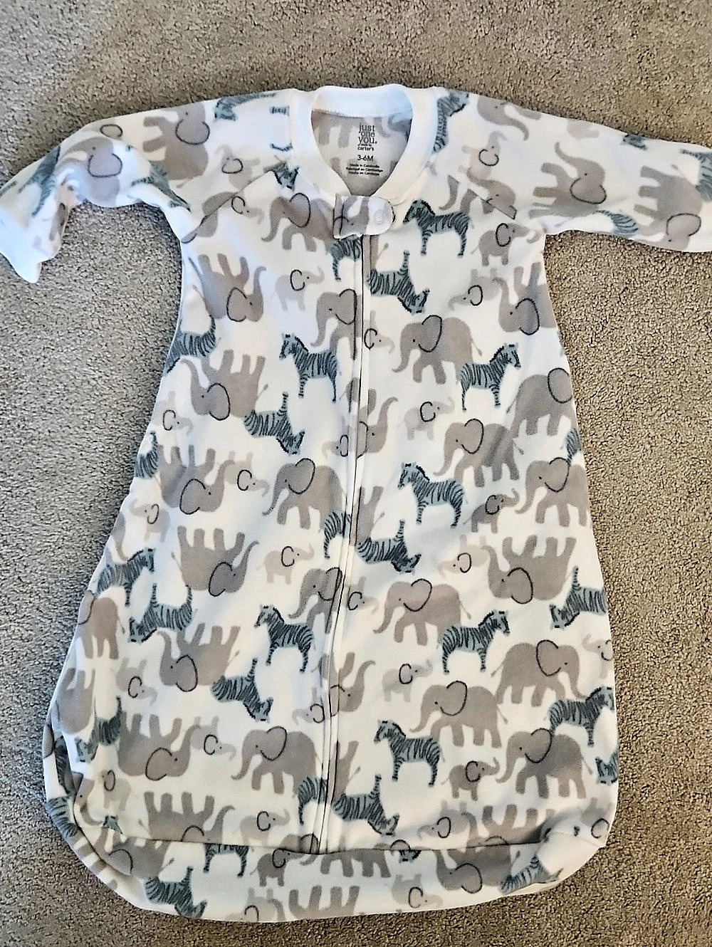 Just One You Animal Print Baby Sleep Sack Size 3-6M Like New